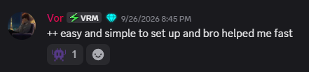 Vor: ++ easy and simple to set up and bro helped me fast